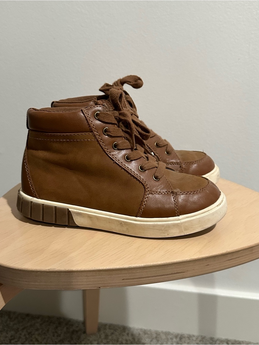 Sonoma Brown High-Top Kids Sneakers